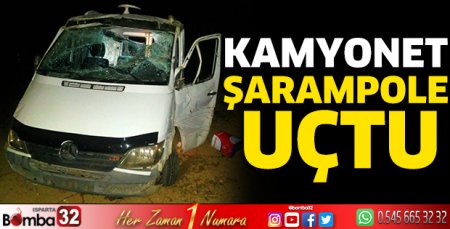 Kamyonet şarampole uçtu