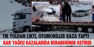 KAR BERABERİNDE KAZALARI DA GETİRDİ