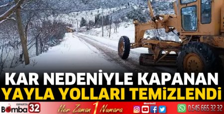 Kar nedeniyle kapanan yayla yolları temizlendi