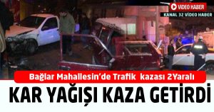 Kar yağışı kaza getirdi