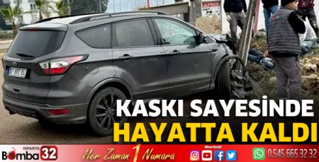 Kaskı sayesinde hayatta kaldı