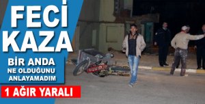 Kasksız Sürücü Ağır Yaralandı