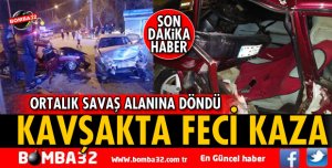 KAVŞAKTA ÇARPIŞTILAR! YARALILAR VAR