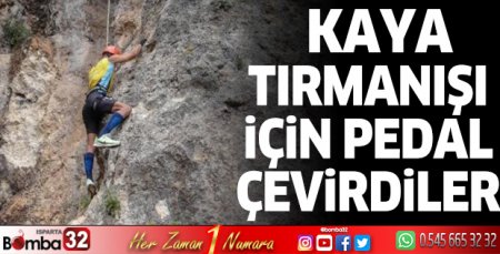 Kaya tırmanışı için pedal çevirdiler