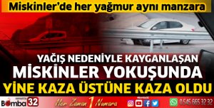 Kaygan yol Miskinler'de kaza getirdi