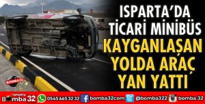 KAYGANLAŞAN YOLDA YAN YATTI