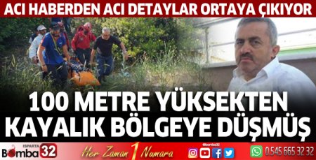 Kayıp adam 100 metre yüksekten kayalık bölgeye düşmüş