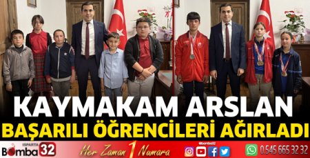 Kaymakam Arslan başarılı öğrencileri ağırladı