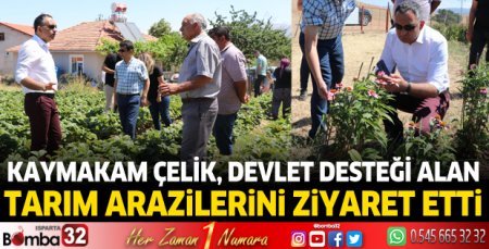 Kaymakam Çelik, devlet desteği alan tarım arazilerini ziyaret etti