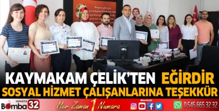 Kaymakam Çelik, personele teşekkür etti