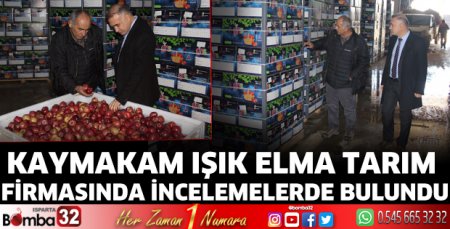 Kaymakam Işık Elma Tarım firmasında incelemelerde bulundu