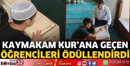 Kaymakam öğrencileri ödüllendirdi