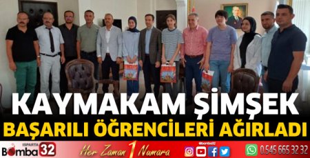 Kaymakam Şimşek, başarılı öğrencileri ağırladı