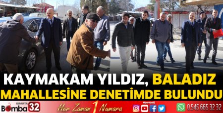 Kaymakam Yıldız Baladız Mahallesine denetimde bulundu