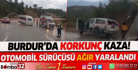 Kazada sürücü ağır yaralandı
