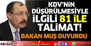 KDV’nin düşürülmesiyle ilgili 81 ile talimat!