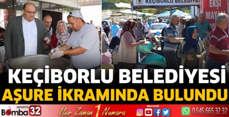 Keçiborlu Belediyesi aşure ikramında bulundu