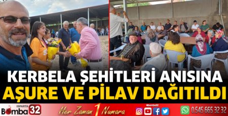 Kerbela şehitleri anısına aşure ve pilav dağıtıldı