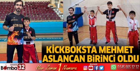 Kickboksta Mehmet Aslancan birinci oldu