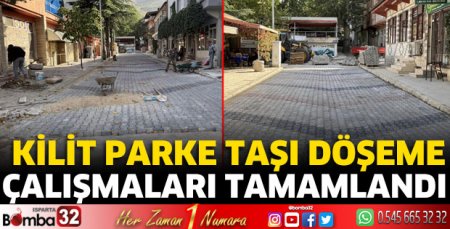 Kilit parke taşı döşeme çalışmaları tamamlandı