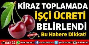 KİRAZDA İŞÇİ ÜCRETİ 80 TL OLARAK BELİRLENDİ
