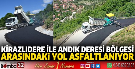 Kirazlıdere ile Andık Deresi bölgesi arasındaki yol asfaltlanıyor