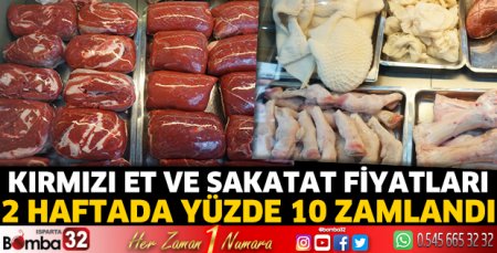 Kırmızı et ve sakatat fiyatları 2 haftada yüzde 10 zamlandı