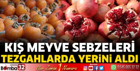 Kış meyve sebzeleri tezgahlarda yerini aldı 