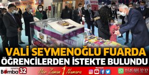 KİTAP FUARINDA ÖĞRENCİLERDEN İSTEKTE BULUNDU