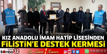Kız Anadolu İmam Hatip Lisesinden Filistin'e destek kermesi