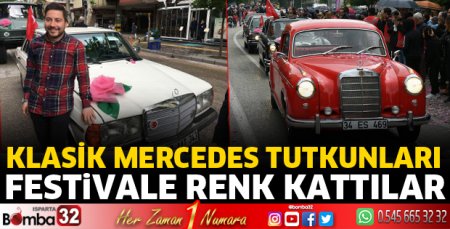 Klasik mercedes tutkunları festivale renk kattı