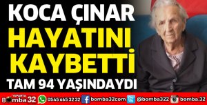 KOCA ÇINAR HAYATINI KAYBETTİ