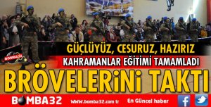 KOMANDO EĞİTİMİNİ TAMAMLAYAN 193 UZMAN ERBAŞ BRÖVELERİNİ TAKTI