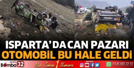 Kontrolden çıkan araç ters döndü 