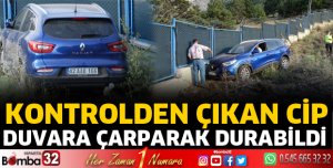 Kontrolden cip duvara çarptı