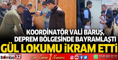 Koordinatör Vali Baruş deprem bölgesinde bayramlaştı 