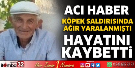 Köpek saldırısında ağır yaralanan adam hayatını kaybetti