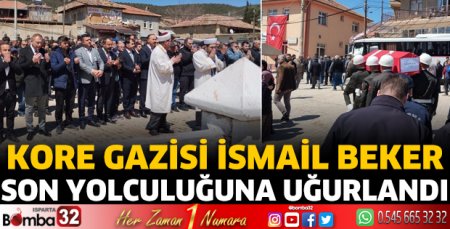 Kore Gazisi İsmail Beker, son yolculuğuna uğurlandı