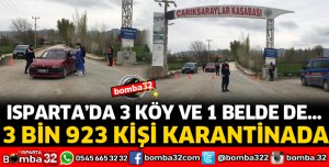 KORONAVİRÜSTEN 1 BELDE VE 3 KÖY KARANTİNADA