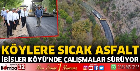 Köy yollarına sıcak asfalt çalışmaları