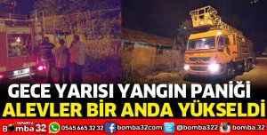 KÖYDE GECE YARISI YANGIN ÇIKTI