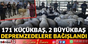 Köylüler depremzedeler için 171 küçükbaş ve 2 büyükbaş bağışladı