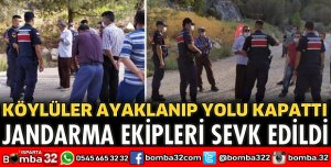 KÖYLÜLER İSYAN EDİP YOLU ULAŞIMA KAPATTI