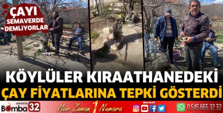 Köylüler kıraathanedeki çay fiyatlarına tepki gösterdi