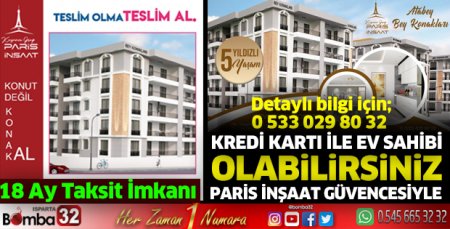 Kredi kartı ile ev sahibi olabilirsiniz Paris İnşaat güvencesiyle