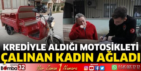 Krediyle aldığı motosikleti çalınan kadın ağladı