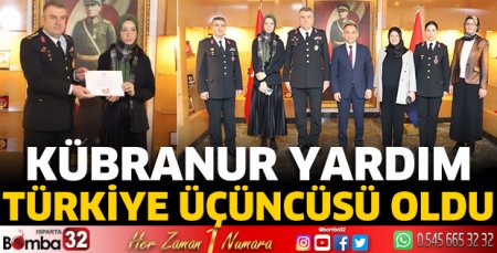 Kübranur Yardım Türkiye üçüncüsü oldu