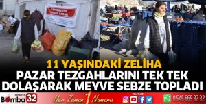 Küçük Zeliha, depremzedeler için pazar tezgahlarından meyve ve sebze topladı