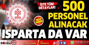 Kültür ve Turizm Bakanlığı 500 personel alacak... Isparta da var