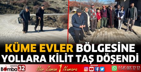 Küme evler bölgesine yollara kilit taş döşendi